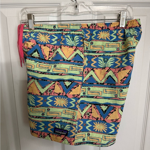 Patagonia Men's Baggies Shorts 5” High Hopes Geo: Salamander Green - Picture 4 of 6